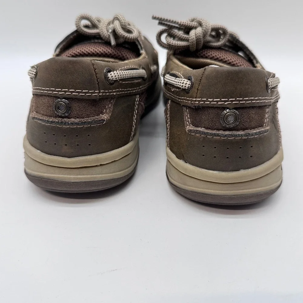 Margaritaville Anchor Boat Shoes Mens 8 Brown Lace Up Leather Mesh Loafers